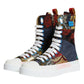 Multicolor Patchwork Logo High Top Sneakers Shoes