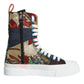 Multicolor Patchwork Logo High Top Sneakers Shoes