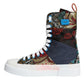 Multicolor Patchwork Logo High Top Sneakers Shoes