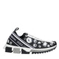 Black Sorrento Crystals Low Top Sneakers Shoes