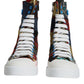 Multicolor Patchwork Logo High Top Sneakers Shoes