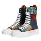 Multicolor Patchwork Logo High Top Sneakers Shoes