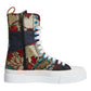 Multicolor Patchwork Logo High Top Sneakers Shoes