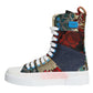 Multicolor Patchwork Logo High Top Sneakers Shoes