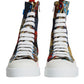 Multicolor Patchwork Logo High Top Sneakers Shoes