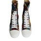 Multicolor Patchwork Logo High Top Sneakers Shoes