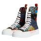 Multicolor Patchwork Logo High Top Sneakers Shoes