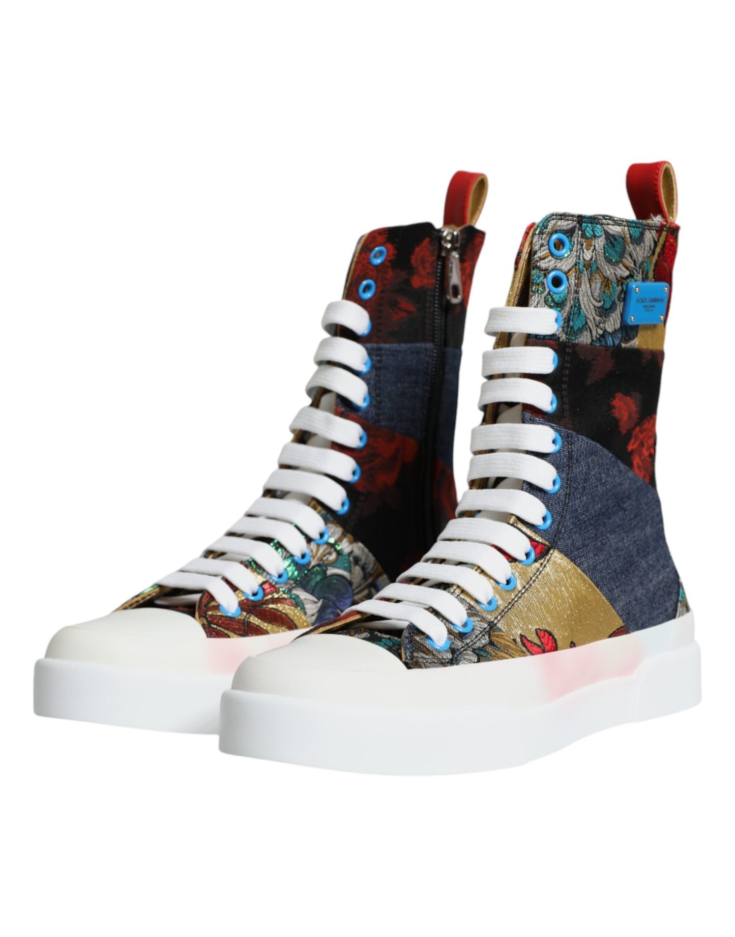 Multicolor Patchwork Logo High Top Sneakers Shoes