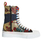 Multicolor Patchwork Logo High Top Sneakers Shoes