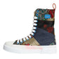 Multicolor Patchwork Logo High Top Sneakers Shoes