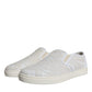 White Leather Lace Slip On Loafers Shoes