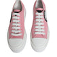 Pink White Canvas Logo Low Top Sneakers Shoes