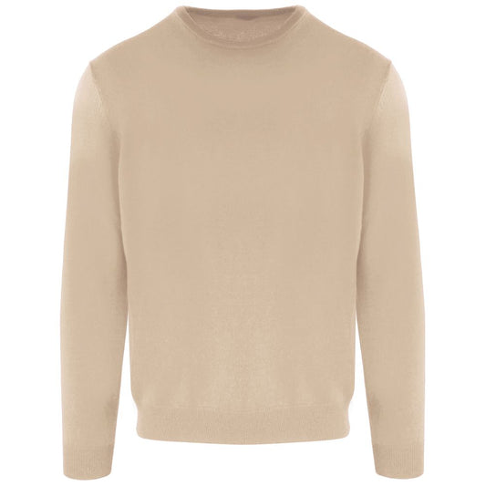 Beige Wool Men Sweater