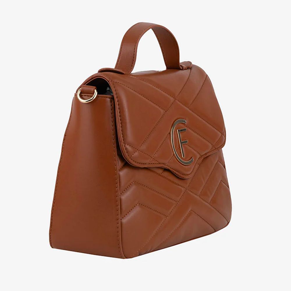 Brown Artificial Leather Crossbody Bag