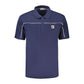 Blue Cotton Men Polo Shirt