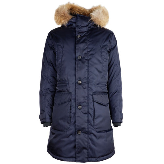 Blue Nylon Men's Down Jacket