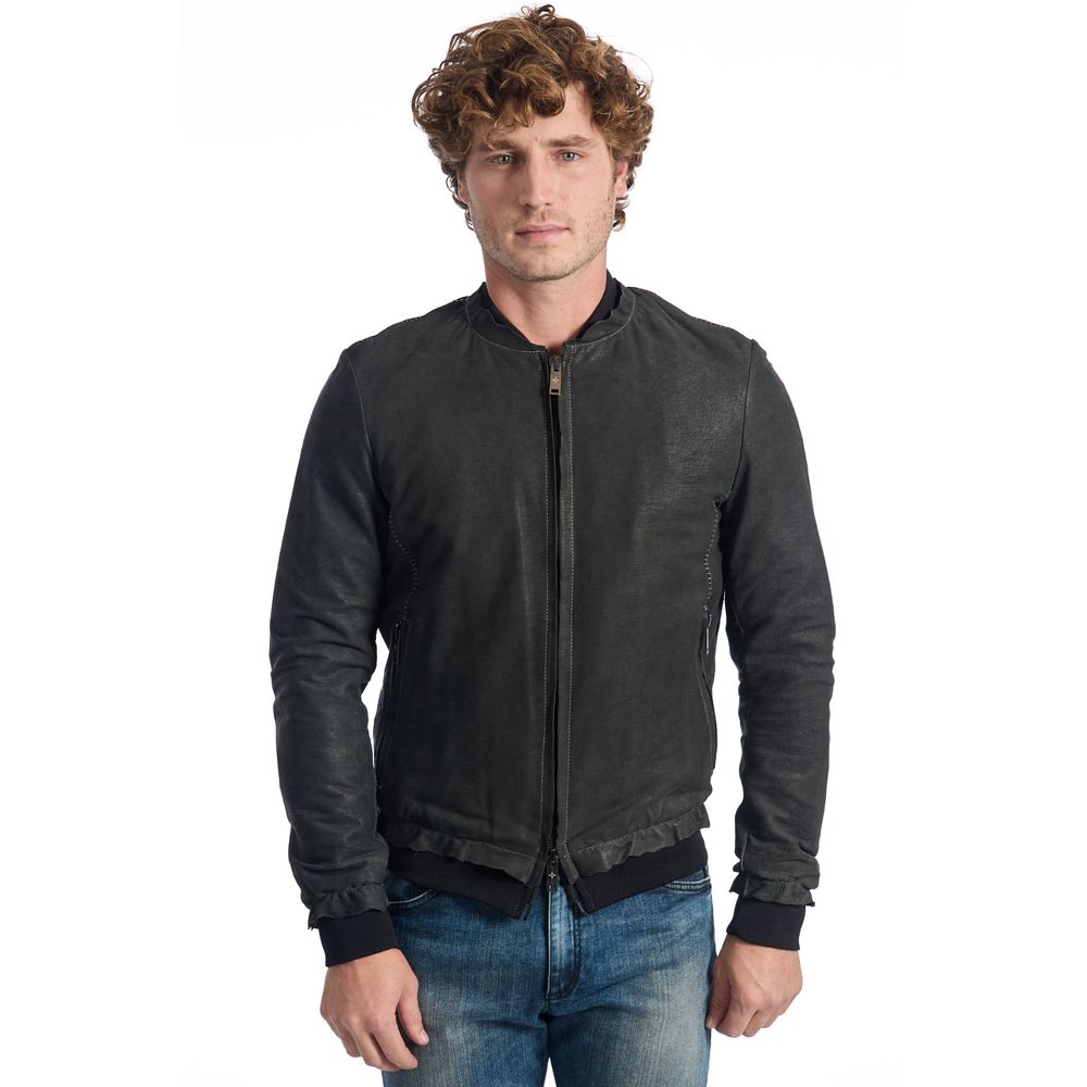 Gray Lambskin Men's Jacket