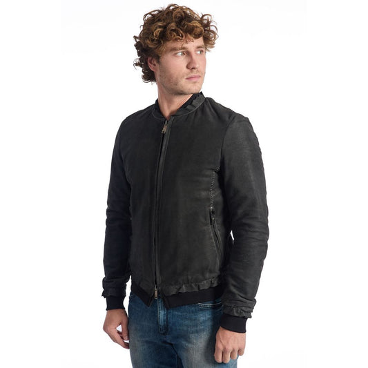 Gray Lambskin Men's Jacket