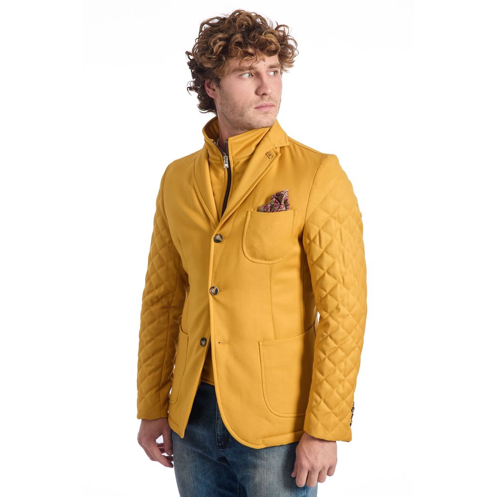 Yellow Wool Men Jacket