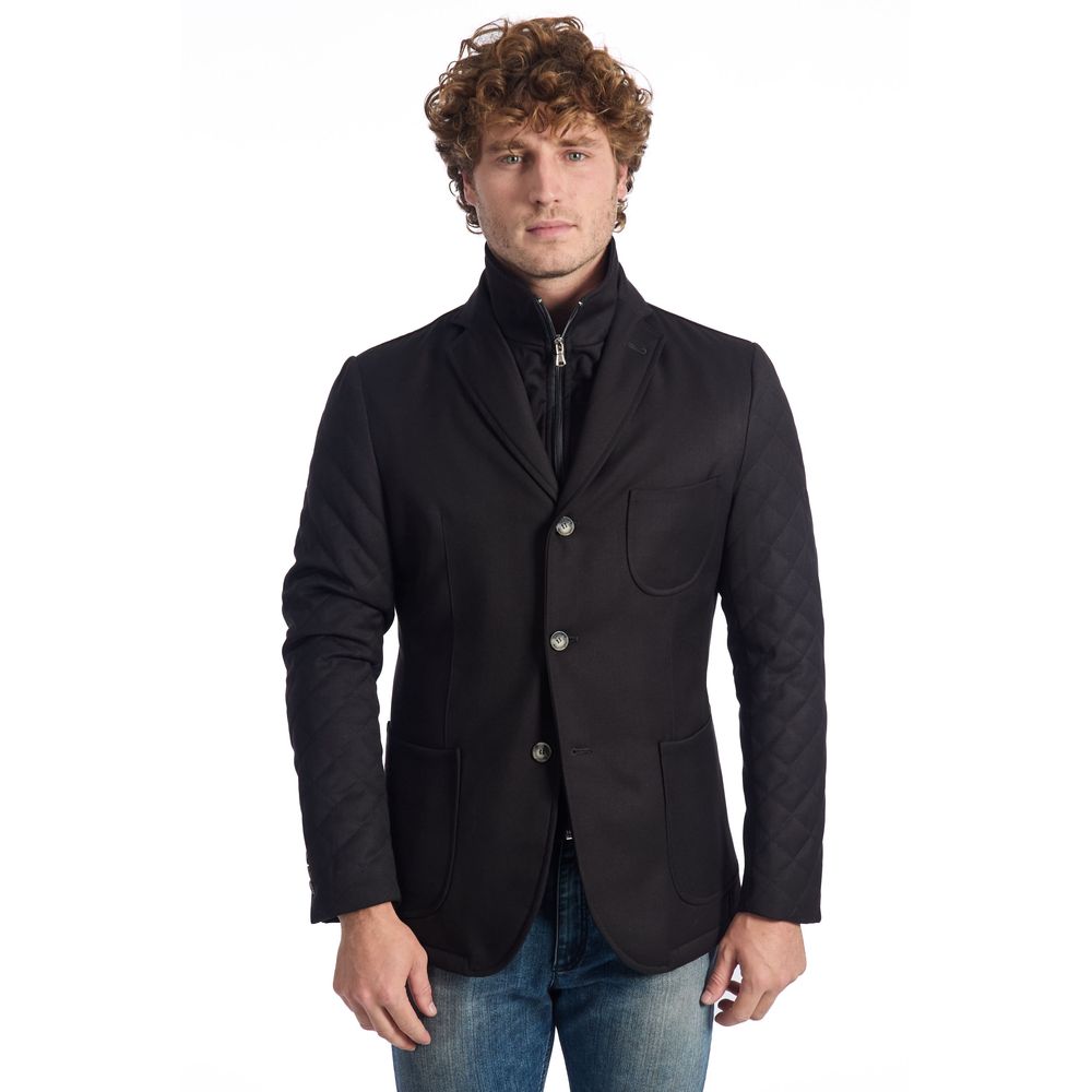 Black Wool Men Jacket