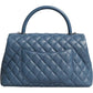 Dark Blue Flap Top Medium Coco Handle Bag