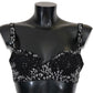 Elegant Black Floral Lace Silk Bra