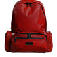 Red Patent Leather Logo Plaque Backpack Bag