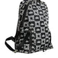 Black White DG Crown Logo Nylon Backpack Bag