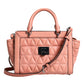 Peach Quilted Leather Logo Crossbody VIVIANNE Messenger Bag