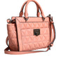 Peach Quilted Leather Logo Crossbody VIVIANNE Messenger Bag