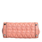 Peach Quilted Leather Logo Crossbody VIVIANNE Messenger Bag