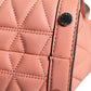 Peach Quilted Leather Logo Crossbody VIVIANNE Messenger Bag