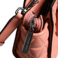 Peach Quilted Leather Logo Crossbody VIVIANNE Messenger Bag