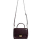 Purple Leather Logo Plaque Crossbody MINDY Satchel Bag