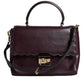 Purple Leather Logo Plaque Crossbody MINDY Satchel Bag