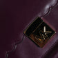 Purple Leather Logo Plaque Crossbody MINDY Satchel Bag