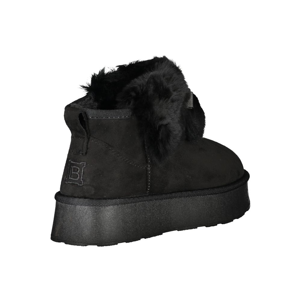 Black Polyester Women Boot