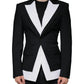 Black White Single Breasted Dress Blazer