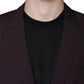 Bordeaux Wool Single Breasted Dress Blazer