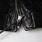 Black Calf Leather Quilted Full Zip Jacket