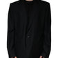 Black Wool Single Breasted Men Coat Blazer