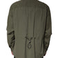 Military Green Cotton Bend Collared Coat Jacket