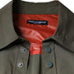 Military Green Cotton Bend Collared Coat Jacket