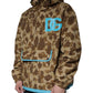 Brown Camouflage Hooded Pullover Jacket