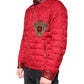 Red Quilted Bomber Gold Crown Logo Jacket