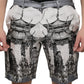 Multicolor Printed Silk Men Bermuda Shorts