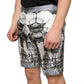 Multicolor Printed Silk Men Bermuda Shorts