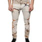 Beige Cotton Dye Slim Fit Men Denim Jeans