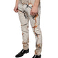 Beige Cotton Dye Slim Fit Men Denim Jeans