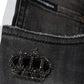 Black Tattered Cotton Skinny Men Denim Jeans